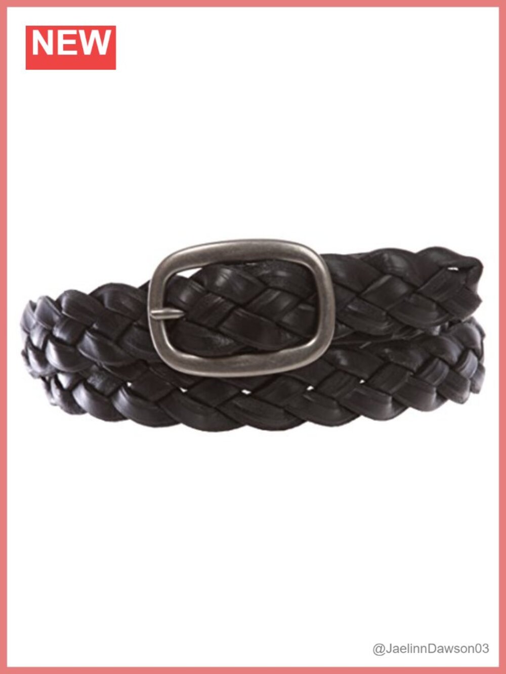 Braided Woven Cowhide Top Full Grain Two-Tone Vintage Leather Belt
